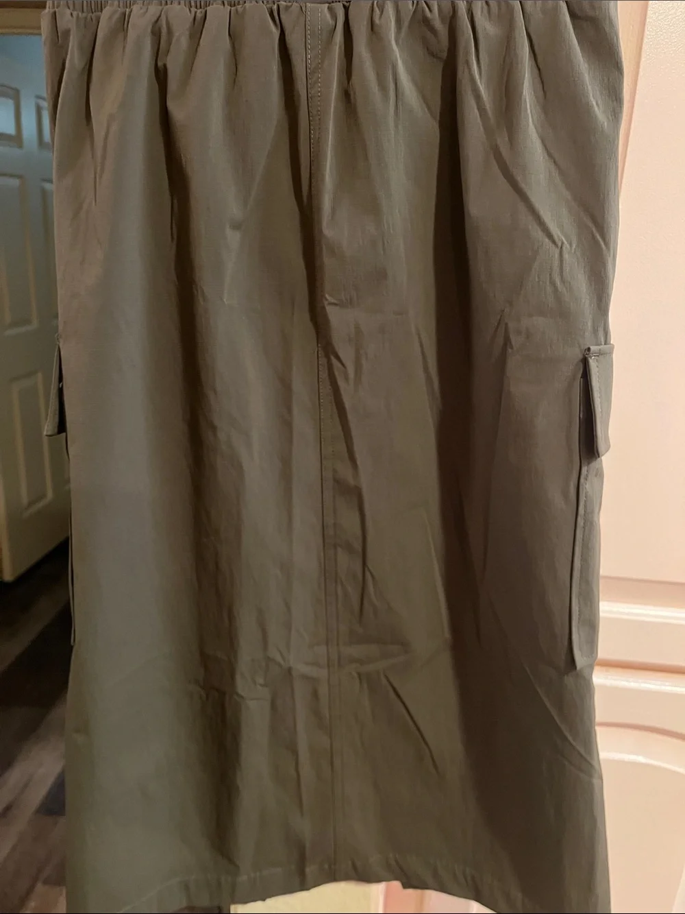 HALARA Olive Green Elastic-Waist cargo Skirt with Drawstring - Picture 9 of 11